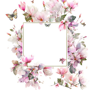 Floral Watercolor Frame Vinyl Car Decal Sticker – Waterproof & UV-Resistant 8"