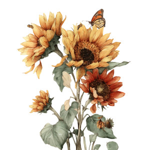 Sunflowers With Butterfly Vinyl Car Decal Sticker – Waterproof & UV-Resistant 8" Sunflowers With Butterfly Vinyl Car Decal Sticker – Waterproof & UV-Resistant 8"