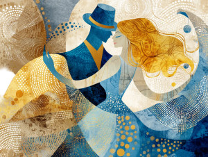 Dancing Dot Couple V2 Vinyl Car Decal Sticker – Waterproof & UV-Resistant 8"