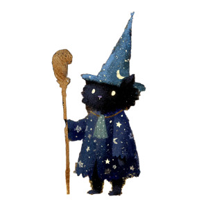 Grey Cat Wizard Vinyl Car Decal Sticker – Waterproof & UV-Resistant 8"