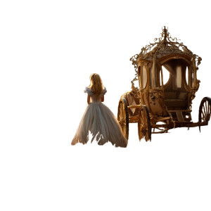 Cinderella At Carriage Vinyl Car Decal Sticker – Waterproof & UV-Resistant 8"