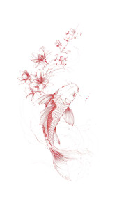 Koi Fish Tattoo Vinyl Car Decal Sticker – Waterproof & UV-Resistant 8"