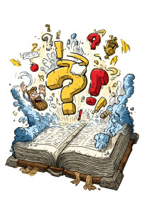 Ancient Bible Cartoon Vinyl Car Decal Sticker – Waterproof & UV-Resistant 8"