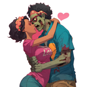 Zombie Love Vinyl Car Decal Sticker – Waterproof & UV-Resistant 8"