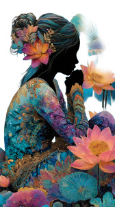 Meditating Fantasy Woman Vinyl Car Decal Sticker – Waterproof & UV-Resistant 8"