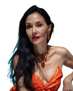 Glamorous Woman In Latex Vinyl Car Decal Sticker – Waterproof & UV-Resistant 8"