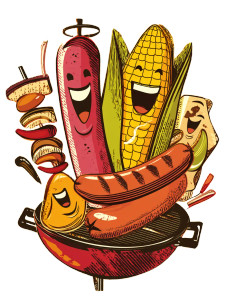 Smiling Bbq Feast V2 Vinyl Car Decal Sticker – Waterproof & UV-Resistant 8"