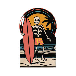Skeleton Surfer Design Vinyl Car Decal Sticker – Waterproof & UV-Resistant 8" Skeleton Surfer Design Vinyl Car Decal Sticker – Waterproof & UV-Resistant 8"