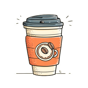 Retro Chibi Coffee Cup Vinyl Car Decal Sticker – Waterproof & UV-Resistant 8"