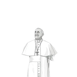 Pope With Angels Vinyl Car Decal Sticker – Waterproof & UV-Resistant 8"