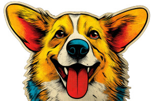 Happy Corgi Sticker Vinyl Car Decal Sticker – Waterproof & UV-Resistant 8"
