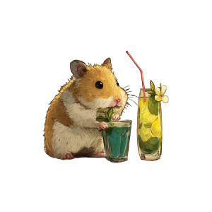 Hamster At Bar Vinyl Car Decal Sticker – Waterproof & UV-Resistant 8"