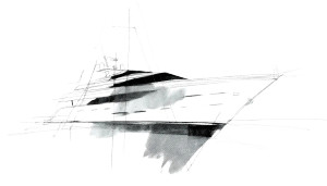 Yacht Drawing Vinyl Car Decal Sticker – Waterproof & UV-Resistant 8"