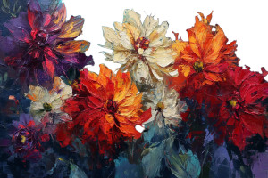 Vibrant Dahlia Blossoms Vinyl Car Decal Sticker – Waterproof & UV-Resistant 8"