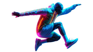 Cyber Athlete Jump Vinyl Car Decal Sticker – Waterproof & UV-Resistant 8"