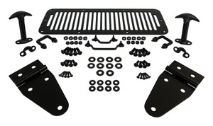 Crown Automotive Hood Appearance Set RT34099 RT Off-Road; Powder Coated; Black; Stainless Steel