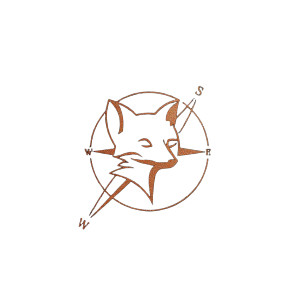 Fox Compass Logo Vinyl Car Decal Sticker – Waterproof & UV-Resistant 8"