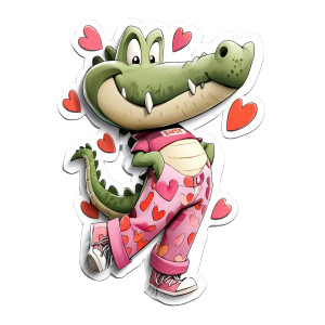 Playful Alligator Sticker Vinyl Car Decal Sticker – Waterproof & UV-Resistant 8"