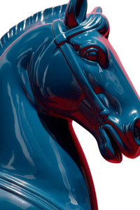 Blue Horse Ad Vinyl Car Decal Sticker – Waterproof & UV-Resistant 8"