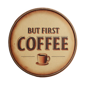 Vintage Coffee Sign Vinyl Car Decal Sticker – Waterproof & UV-Resistant 8"