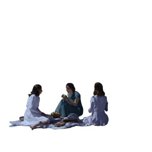 Picnic Under Blossom Vinyl Car Decal Sticker – Waterproof & UV-Resistant 8"