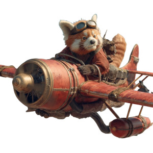 Cyberpunk Flying Red Panda Vinyl Car Decal Sticker – Waterproof & UV-Resistant 8"
