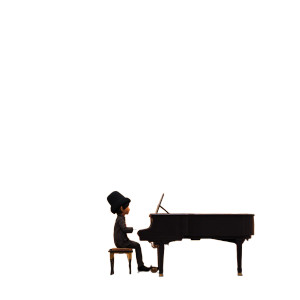 Magical Piano Boy Vinyl Car Decal Sticker – Waterproof & UV-Resistant 8"