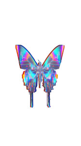 Chrom Butterfly Vinyl Car Decal Sticker – Waterproof & UV-Resistant 8"