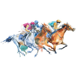 Race Horses Painting Vinyl Car Decal Sticker – Waterproof & UV-Resistant 8" Race Horses Painting Vinyl Car Decal Sticker – Waterproof & UV-Resistant 8"