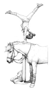 Gymnast Cartwheel Horse Vinyl Car Decal Sticker – Waterproof & UV-Resistant 8"