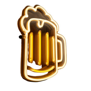 Neon Beer Mug Vinyl Car Decal Sticker – Waterproof & UV-Resistant 8"