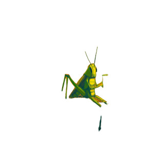 Grasshopper Watching Tv Vinyl Car Decal Sticker – Waterproof & UV-Resistant 8"