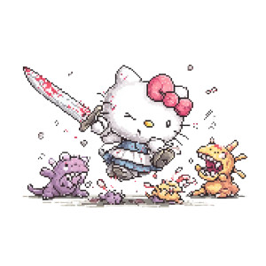 Hellokitty Slashing Vinyl Car Decal Sticker – Waterproof & UV-Resistant 8"