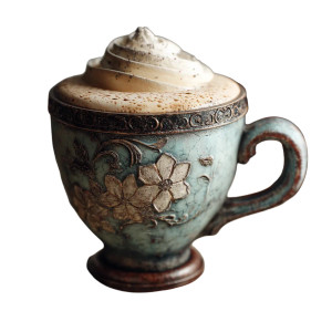 Fancy Cappuccino Vinyl Car Decal Sticker – Waterproof & UV-Resistant 8"