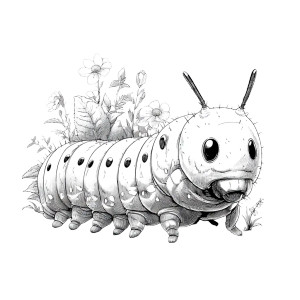 Caterpillar Coloring Vinyl Car Decal Sticker – Waterproof & UV-Resistant 8"