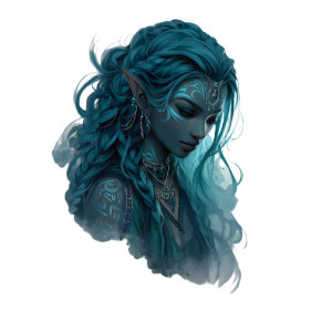 Teal Sea Elf Vinyl Car Decal Sticker – Waterproof & UV-Resistant 8"