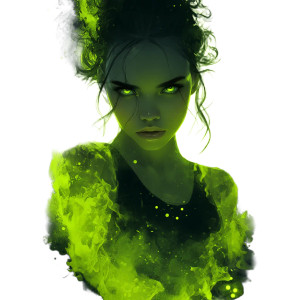 Neon Witch Vinyl Car Decal Sticker – Waterproof & UV-Resistant 8"