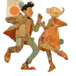 Happy Dancing Kids Vinyl Car Decal Sticker – Waterproof & UV-Resistant 8"