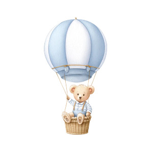 Baby Teddy Balloon Vinyl Car Decal Sticker – Waterproof & UV-Resistant 8"