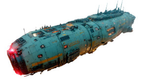 Cyberpunk Spaceship Hovering Vinyl Car Decal Sticker – Waterproof & UV-Resistant 8"