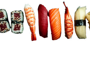 Minimal Sushi Plate Vinyl Car Decal Sticker – Waterproof & UV-Resistant 8"