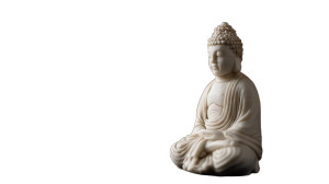 White Buddha Statue Vinyl Car Decal Sticker – Waterproof & UV-Resistant 8"