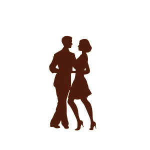 Dancing Couple Silhouette Vinyl Car Decal Sticker – Waterproof & UV-Resistant 8"