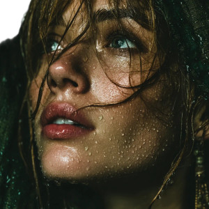 Rain-Soaked Model Portrait Vinyl Car Decal Sticker – Waterproof & UV-Resistant 8"