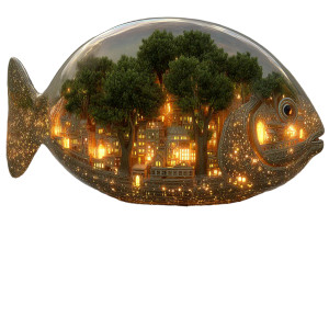 Aquarium City Fish Vinyl Car Decal Sticker – Waterproof & UV-Resistant 8"