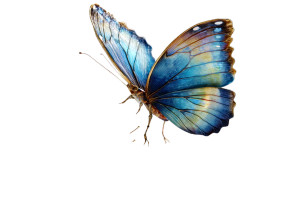 Blue Morpho Butterfly V3 Vinyl Car Decal Sticker – Waterproof & UV-Resistant 8"