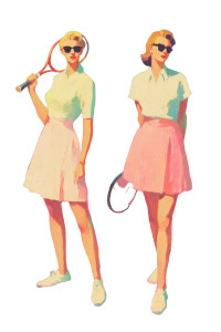 Glam Tennis Duel Vinyl Car Decal Sticker – Waterproof & UV-Resistant 8"