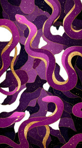 Purple Gold Snakes Vinyl Car Decal Sticker – Waterproof & UV-Resistant 8"