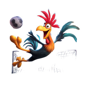 Cheerful Soccer Rooster Vinyl Car Decal Sticker – Waterproof & UV-Resistant 8"