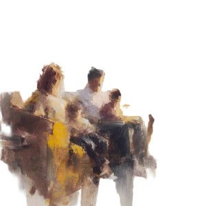 Abstract Family Portrait Vinyl Car Decal Sticker – Waterproof & UV-Resistant 8"